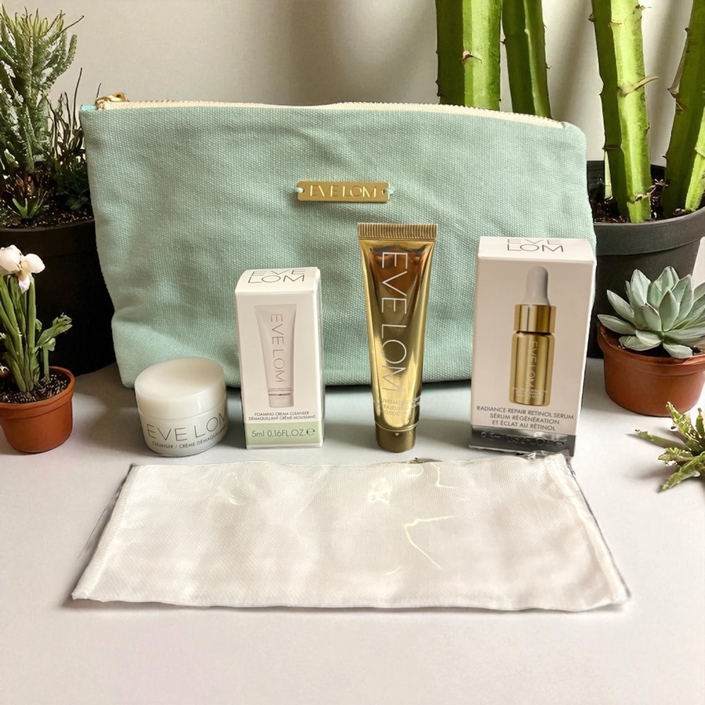 Eve Lom Skincare Set with Mint Pouch NEW